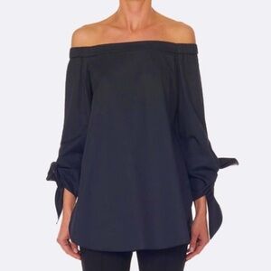 Tibi Off-Shoulder Black Tunic
